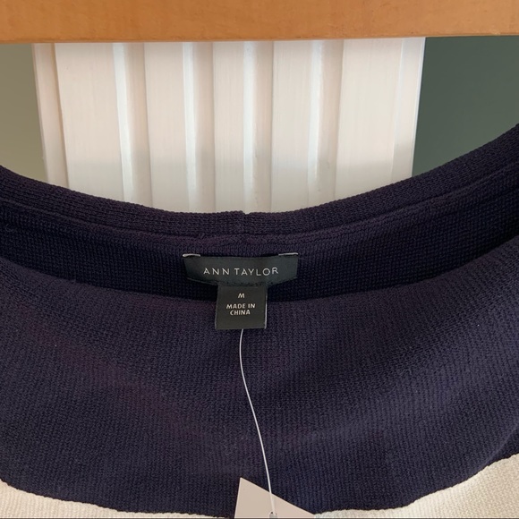 Ann Taylor Off Shoulder Nautical Striped sweater dress - Picture 4 of 8